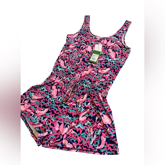 NWT Lilly Pulitzer Talia Romper in Pop Up Lobster Toll Navy Size Small - Picture 3 of 6